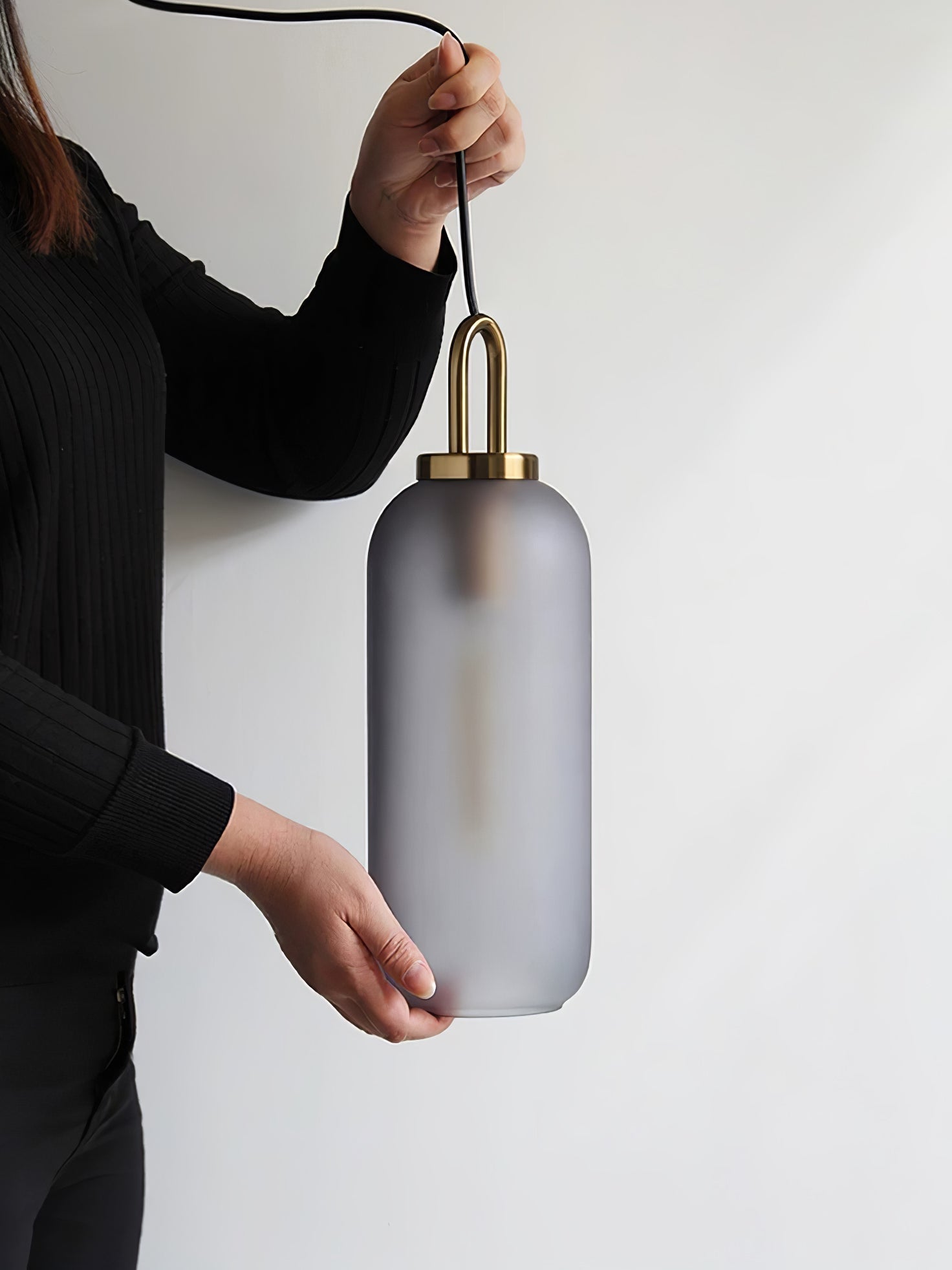 Sevelo Pendant Lamp Frosted Glass Swag Adjustable-Neutral Decor