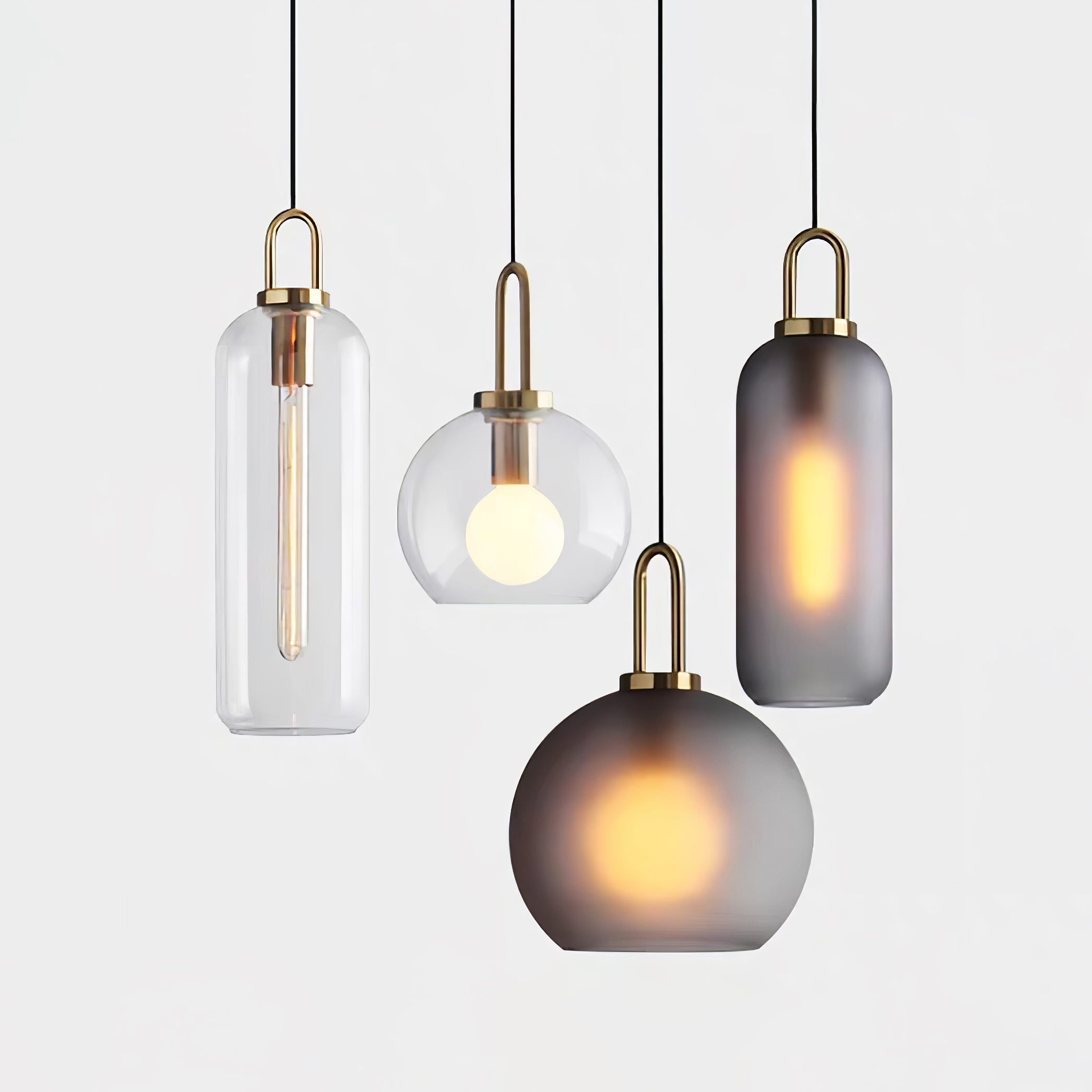 Sevelo Pendant Lamp Frosted Glass Swag Adjustable-Neutral Decor