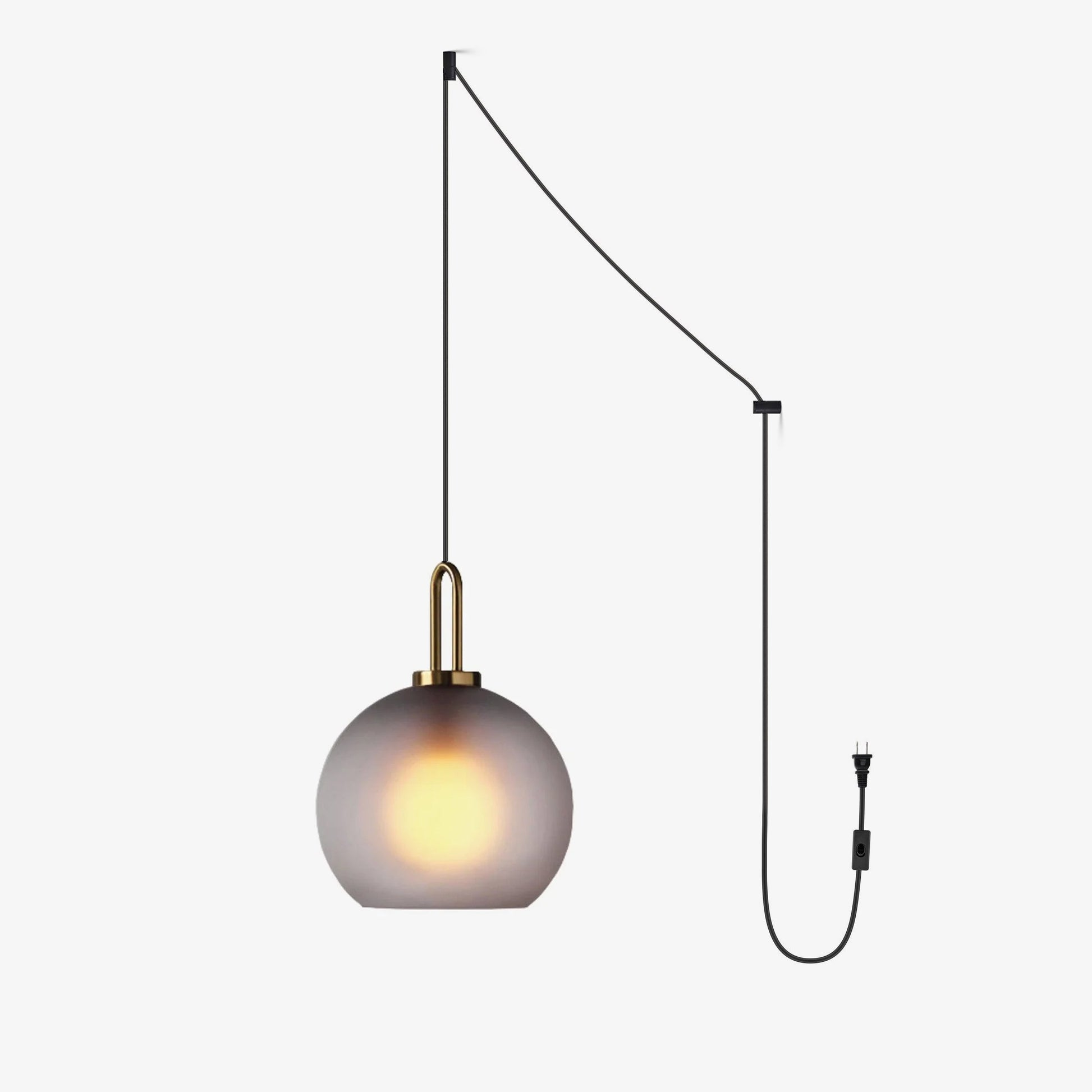Sevelo Pendant Lamp Frosted Glass Swag Adjustable-Neutral Decor