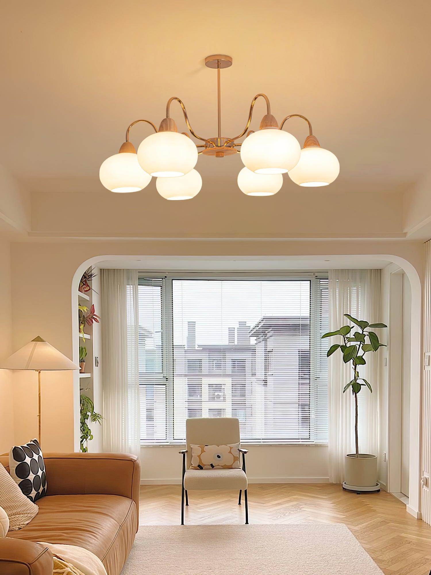 Zevena Glass Chandelier-Neutral Decor