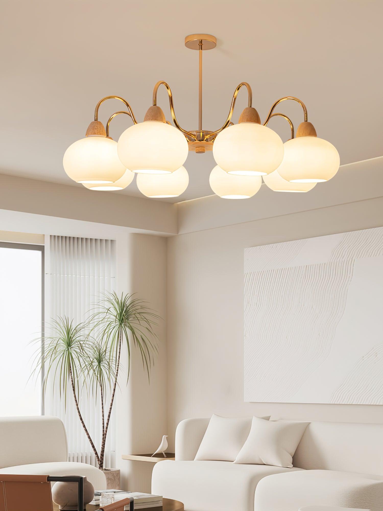 Zevena Glass Chandelier-Neutral Decor