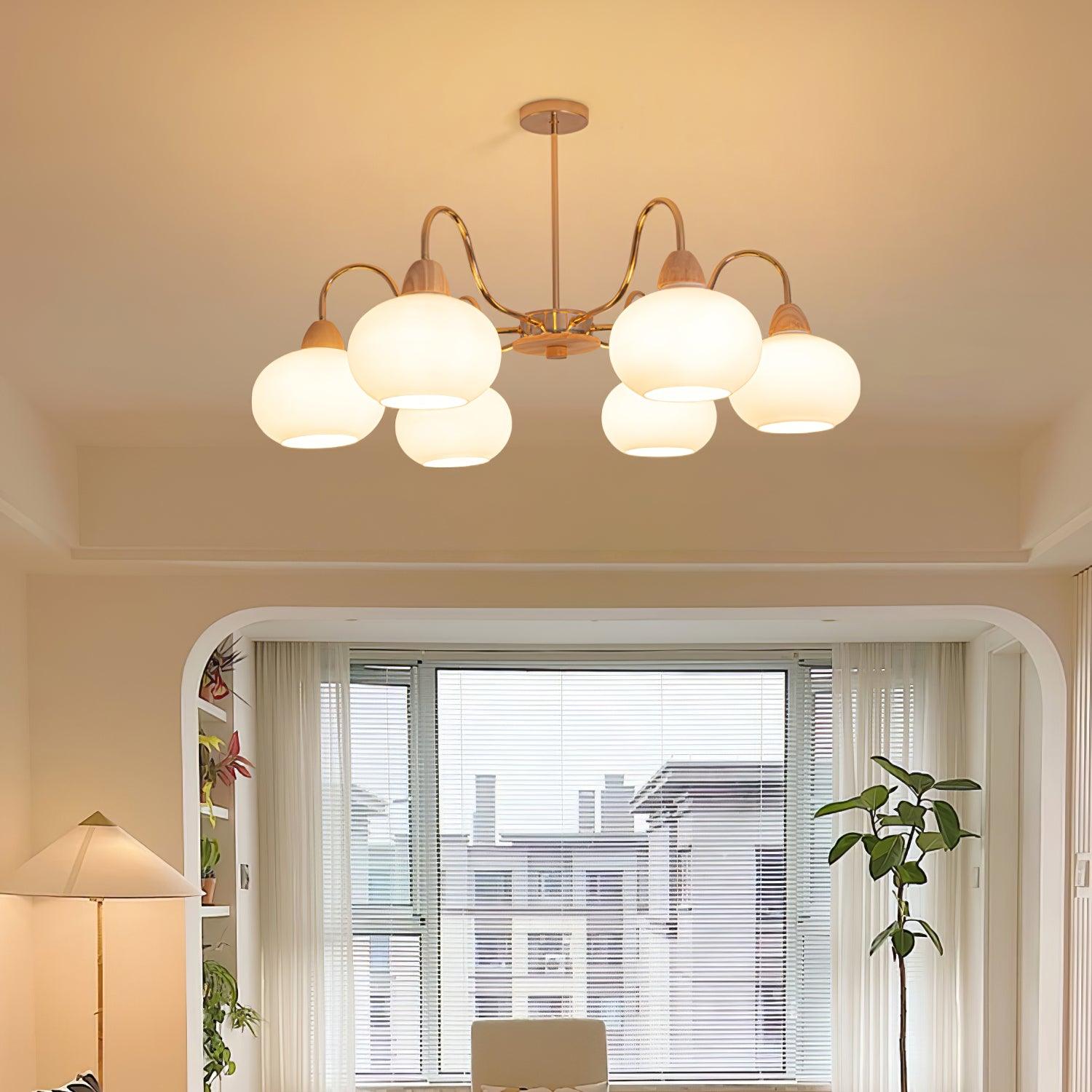 Zevena Glass Chandelier-Neutral Decor