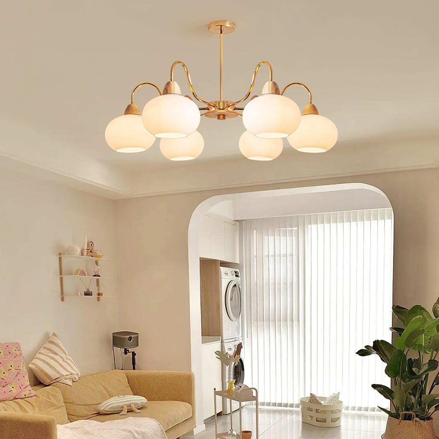 Zevena Glass Chandelier-Neutral Decor