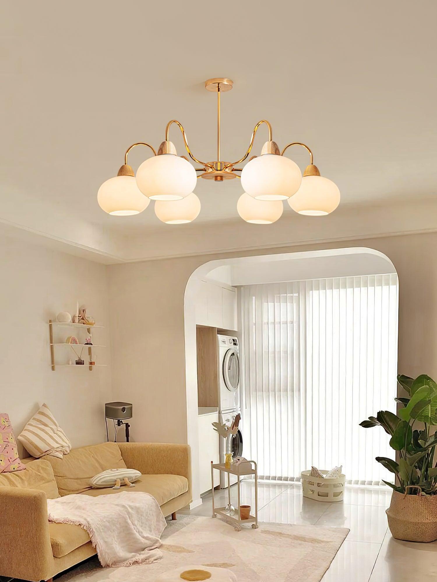 Zevena Glass Chandelier-Neutral Decor