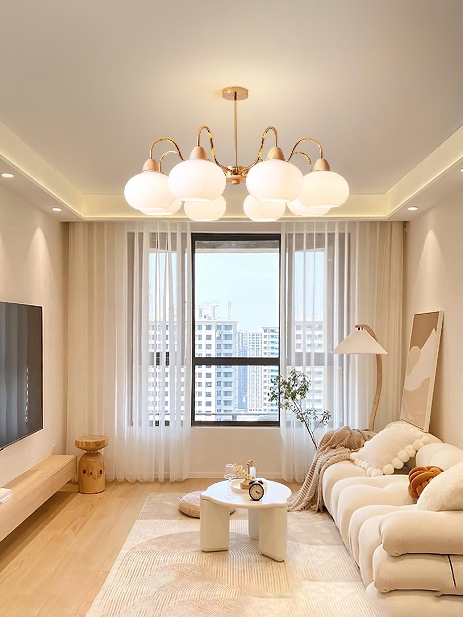 Zevena Glass Chandelier-Neutral Decor