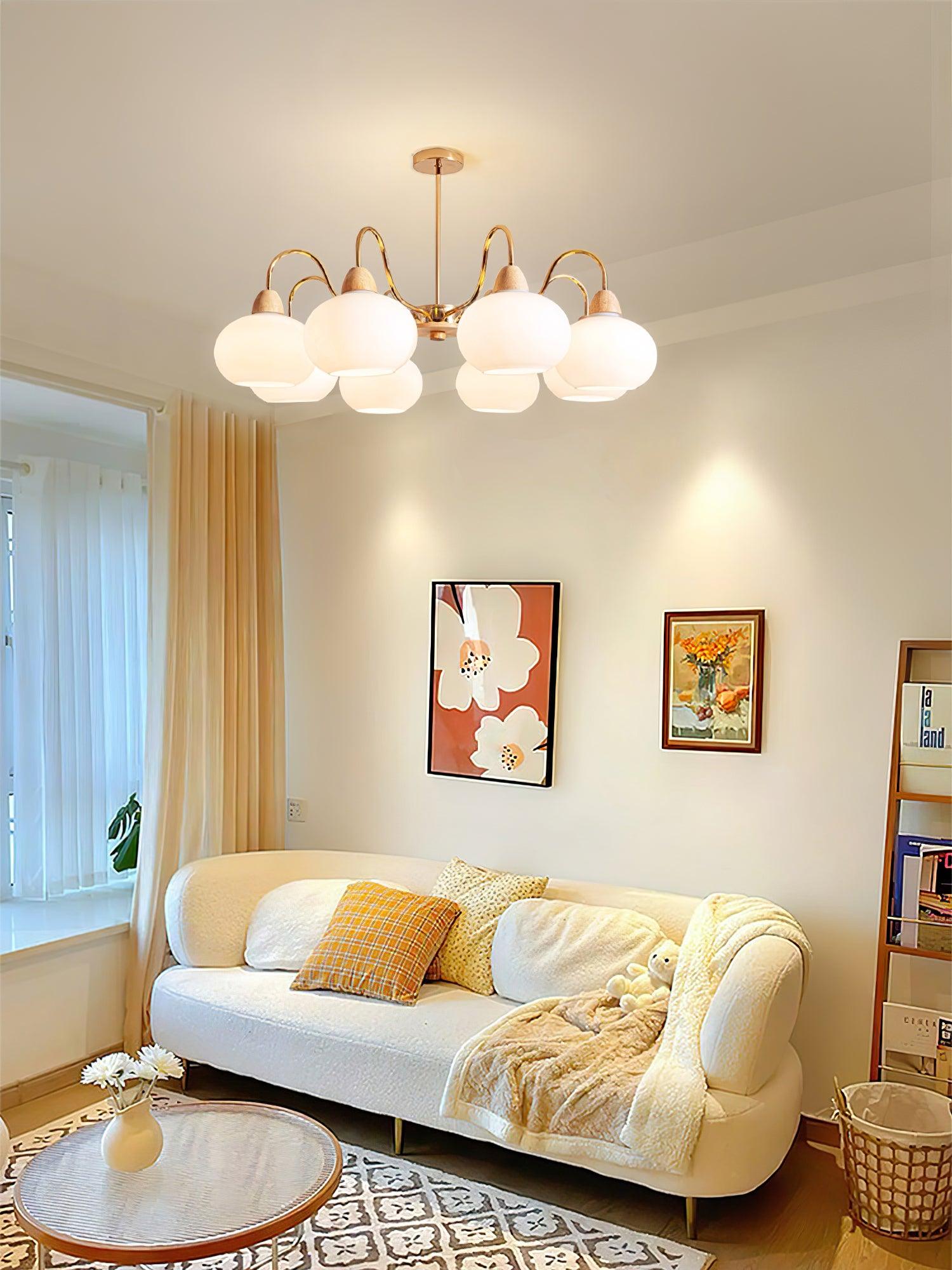Zevena Glass Chandelier-Neutral Decor
