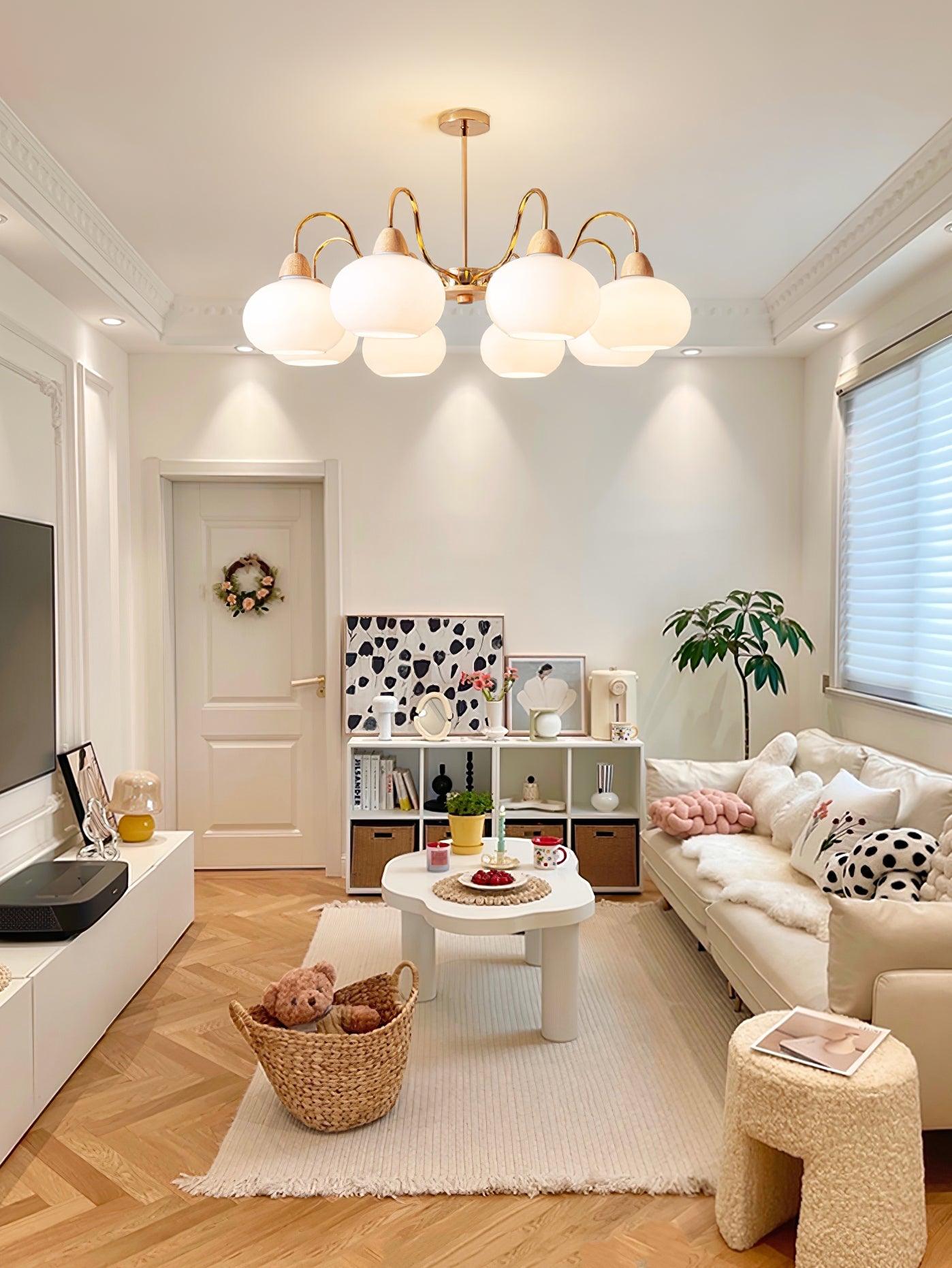 Zevena Glass Chandelier-Neutral Decor