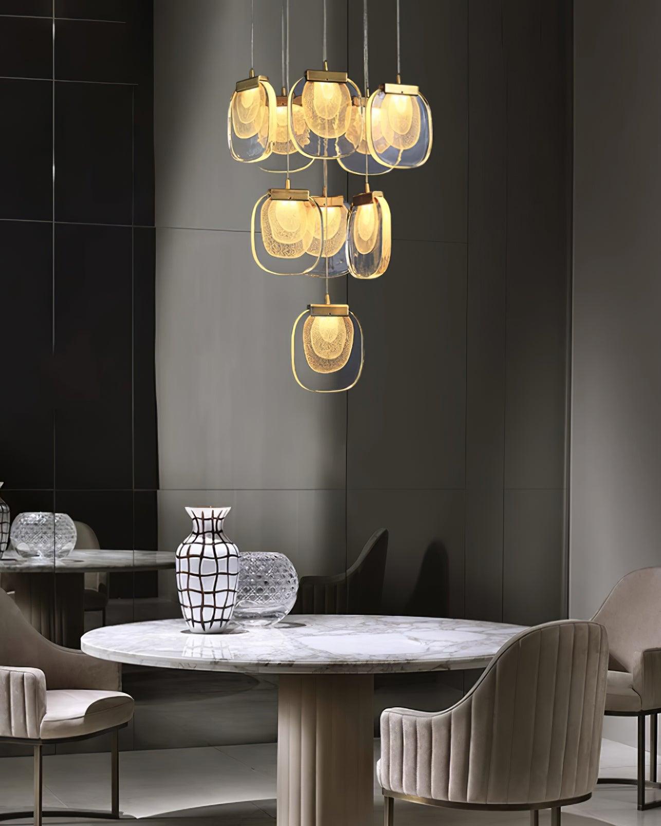 Avesia Minimalist Glass Pendant Light Staircase