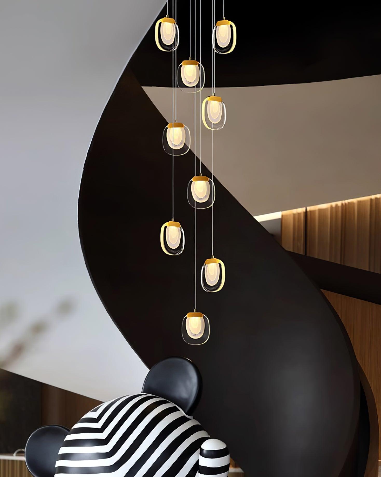 Avesia Minimalist Glass Pendant Light Staircase