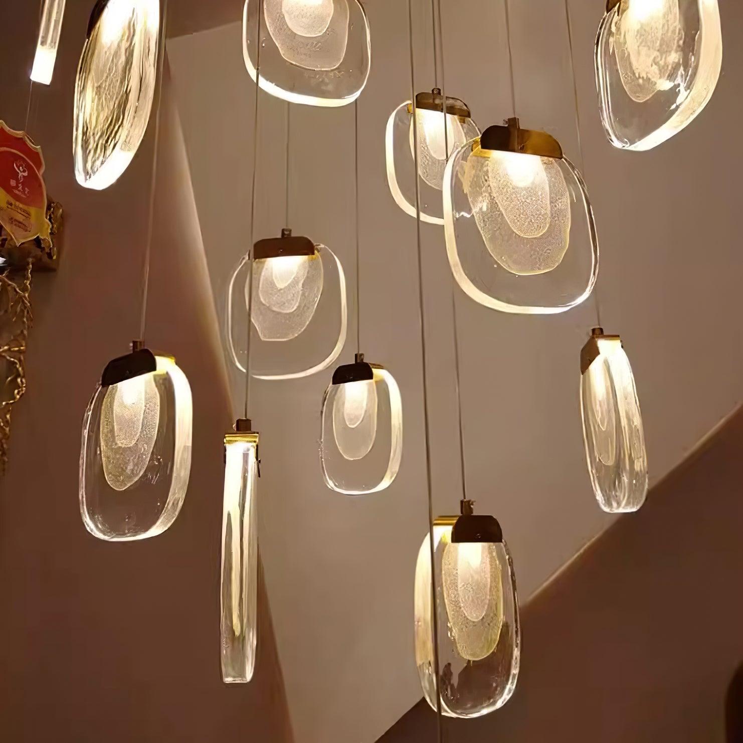 Avesia Minimalist Glass Pendant Light Staircase