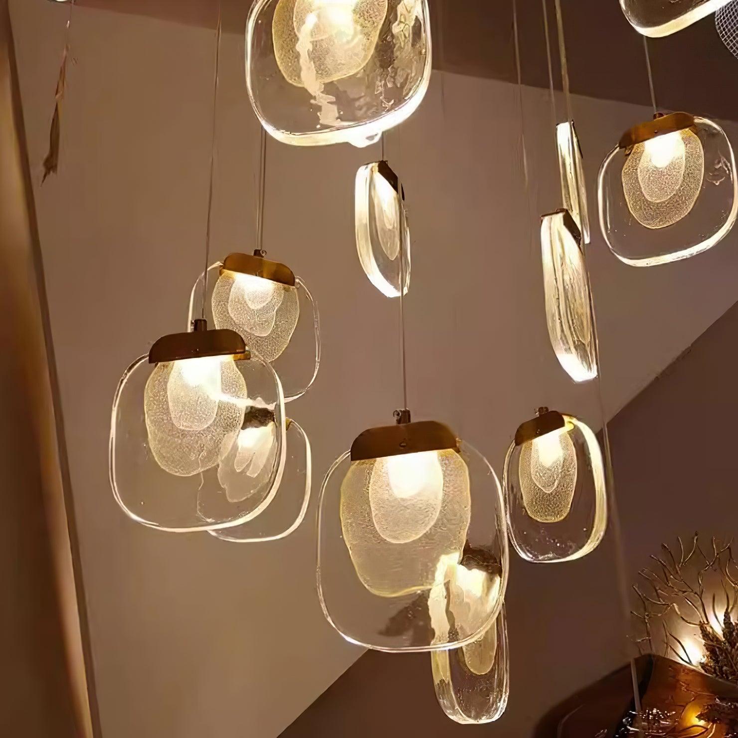 Avesia Minimalist Glass Pendant Light Staircase