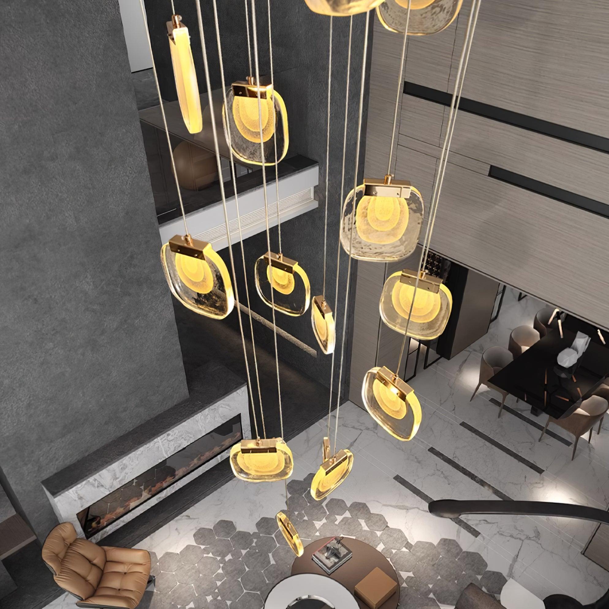 Avesia Minimalist Glass Pendant Light Staircase