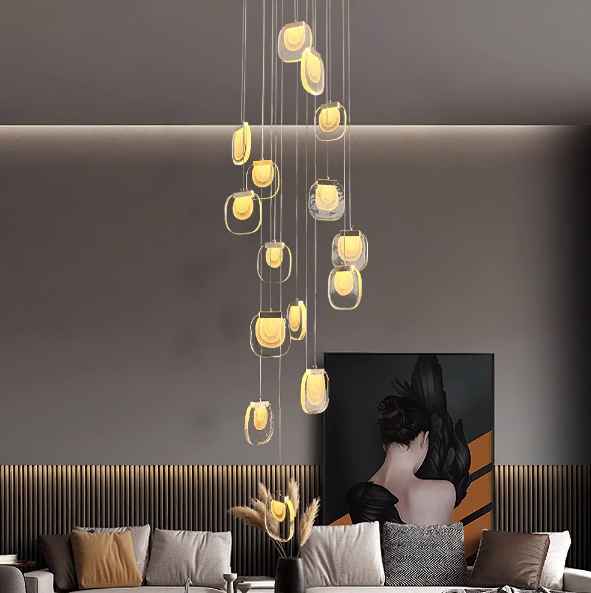 Avesia Minimalist Glass Pendant Light Staircase