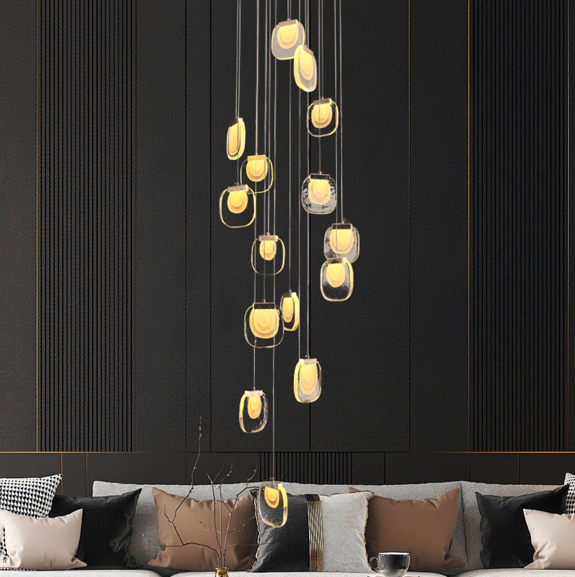 Avesia Minimalist Glass Pendant Light Staircase