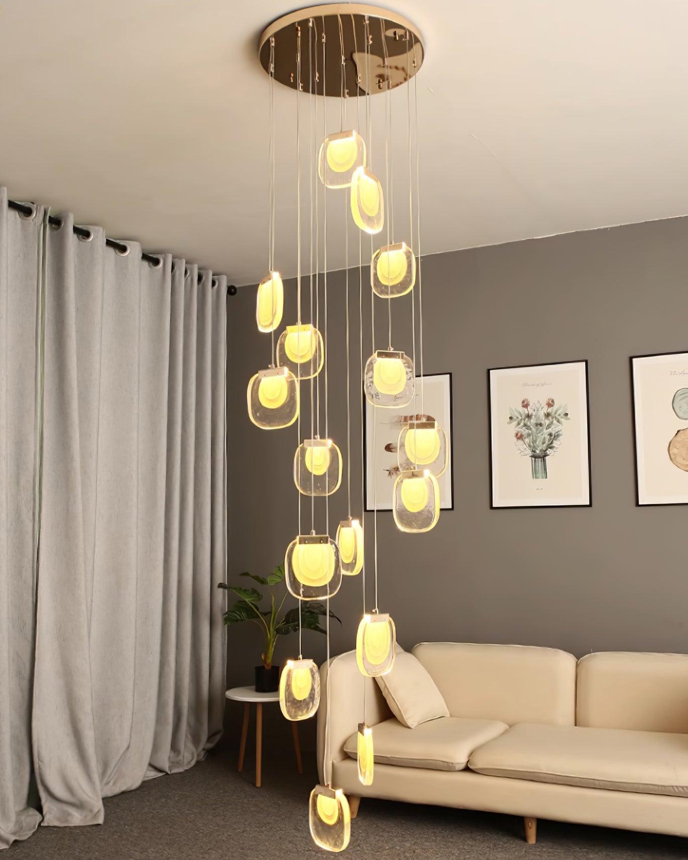 Avesia Minimalist Glass Pendant Light Staircase