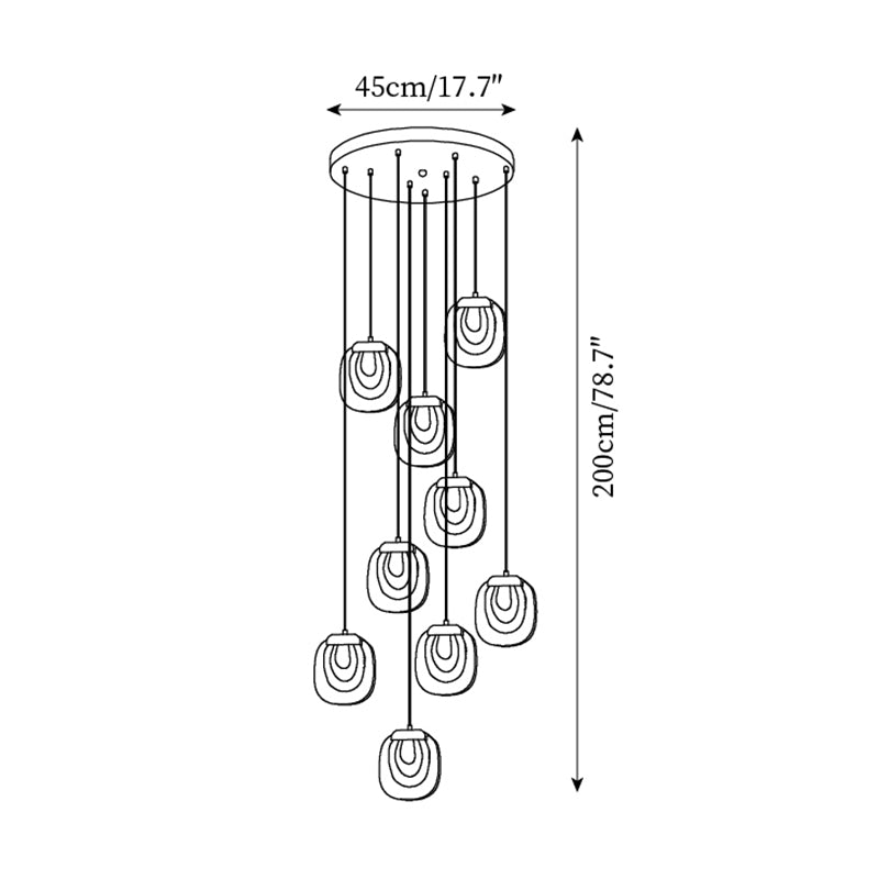 Avesia Minimalist Glass Pendant Light Staircase