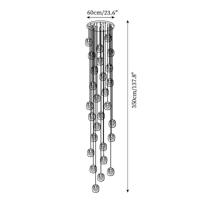 Avesia Minimalist Glass Pendant Light Staircase