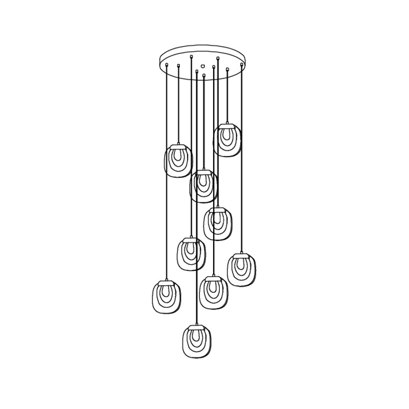 Avesia Minimalist Glass Pendant Light Staircase