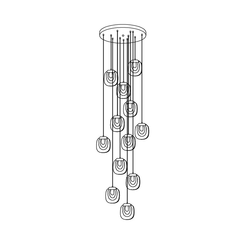 Avesia Minimalist Glass Pendant Light Staircase