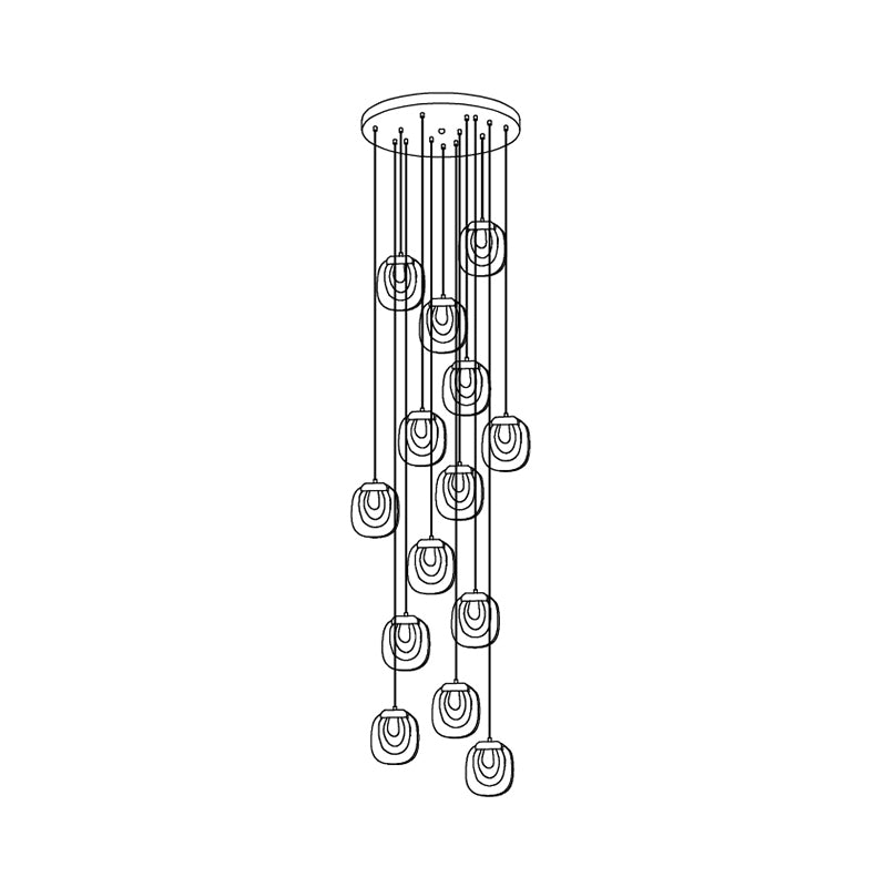 Avesia Minimalist Glass Pendant Light Staircase