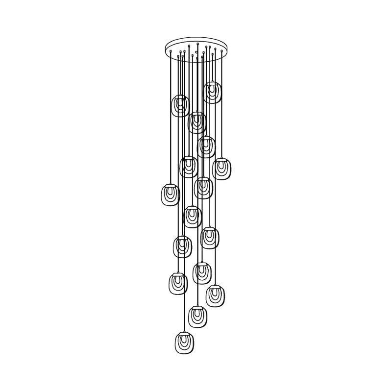 Avesia Minimalist Glass Pendant Light Staircase