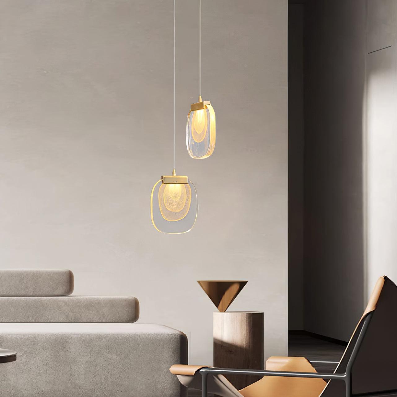 Avesia Minimalist Glass Pendant Light Staircase