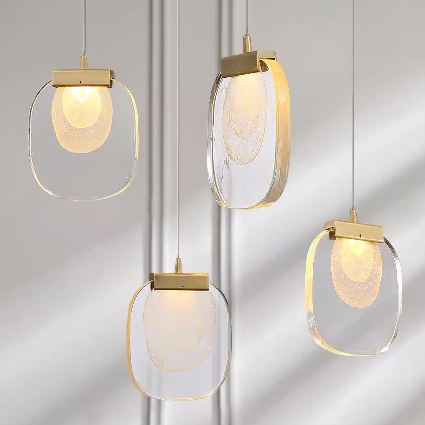 Avesia Minimalist Glass Pendant Light Staircase