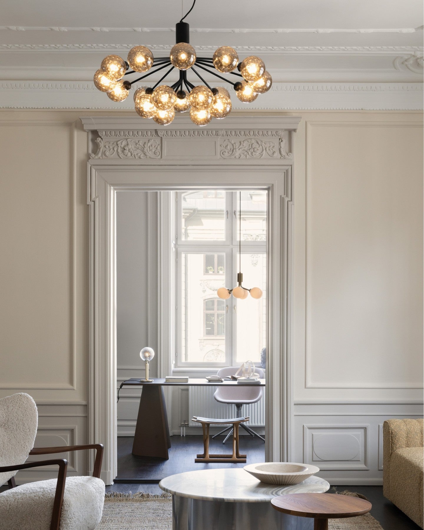 Socor Pendant Lamp Glass Globe Cluster Brass-Neutral Decor
