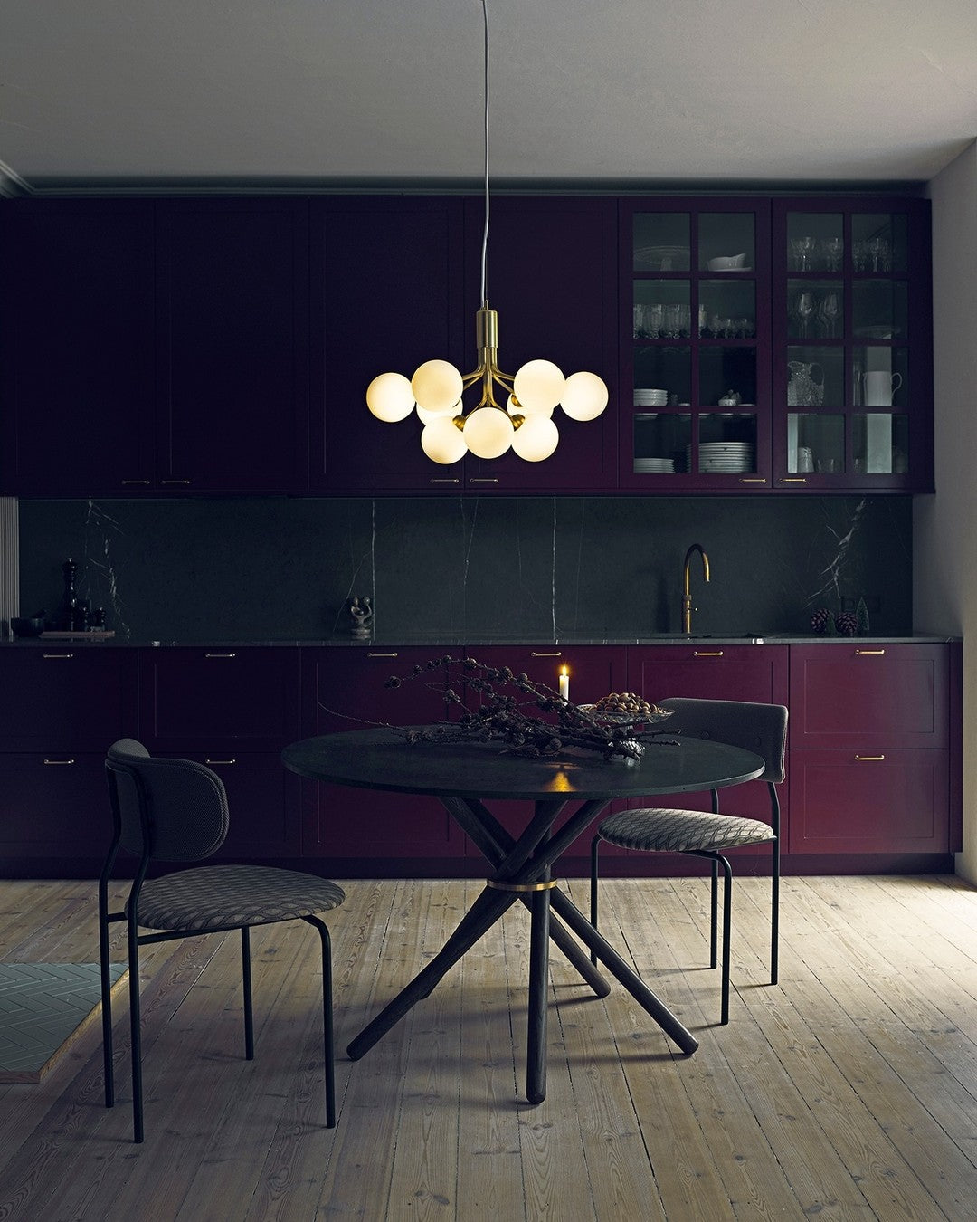 Socor Pendant Lamp Glass Globe Cluster Brass-Neutral Decor