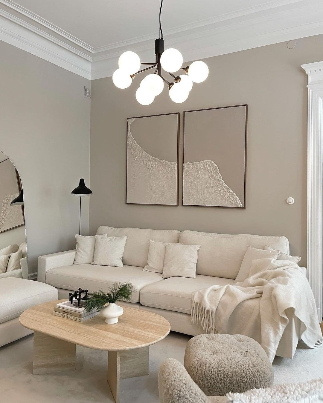 Socor Pendant Lamp Glass Globe Cluster Brass-Neutral Decor