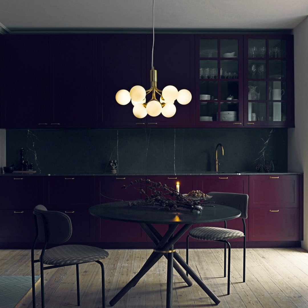 Socor Pendant Lamp Glass Globe Cluster Brass-Neutral Decor