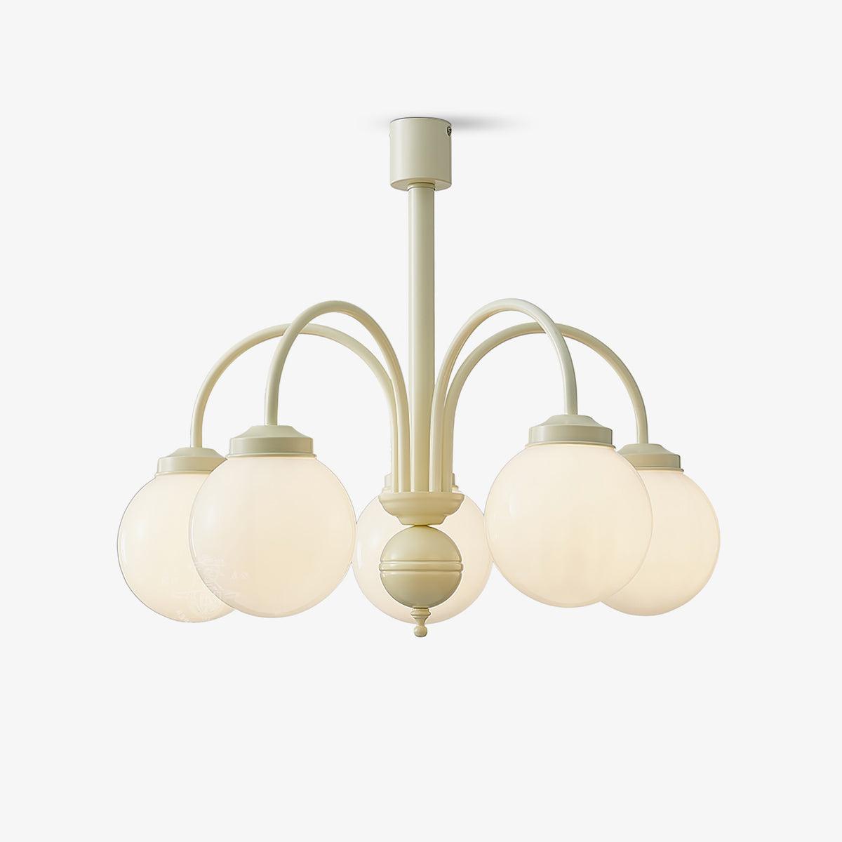 Lustra Chandelier Cream Glass Spheres-Neutral Decor