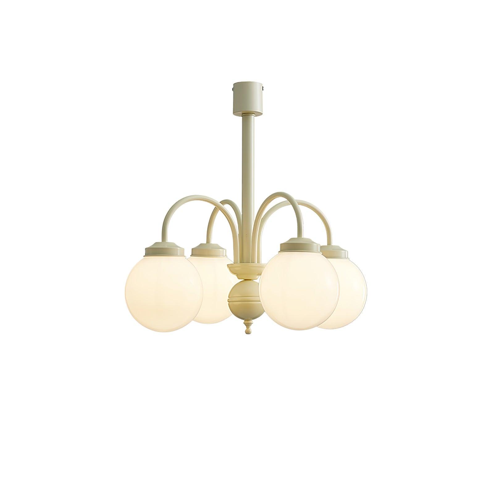 Lustra Chandelier Cream Glass Spheres-Neutral Decor