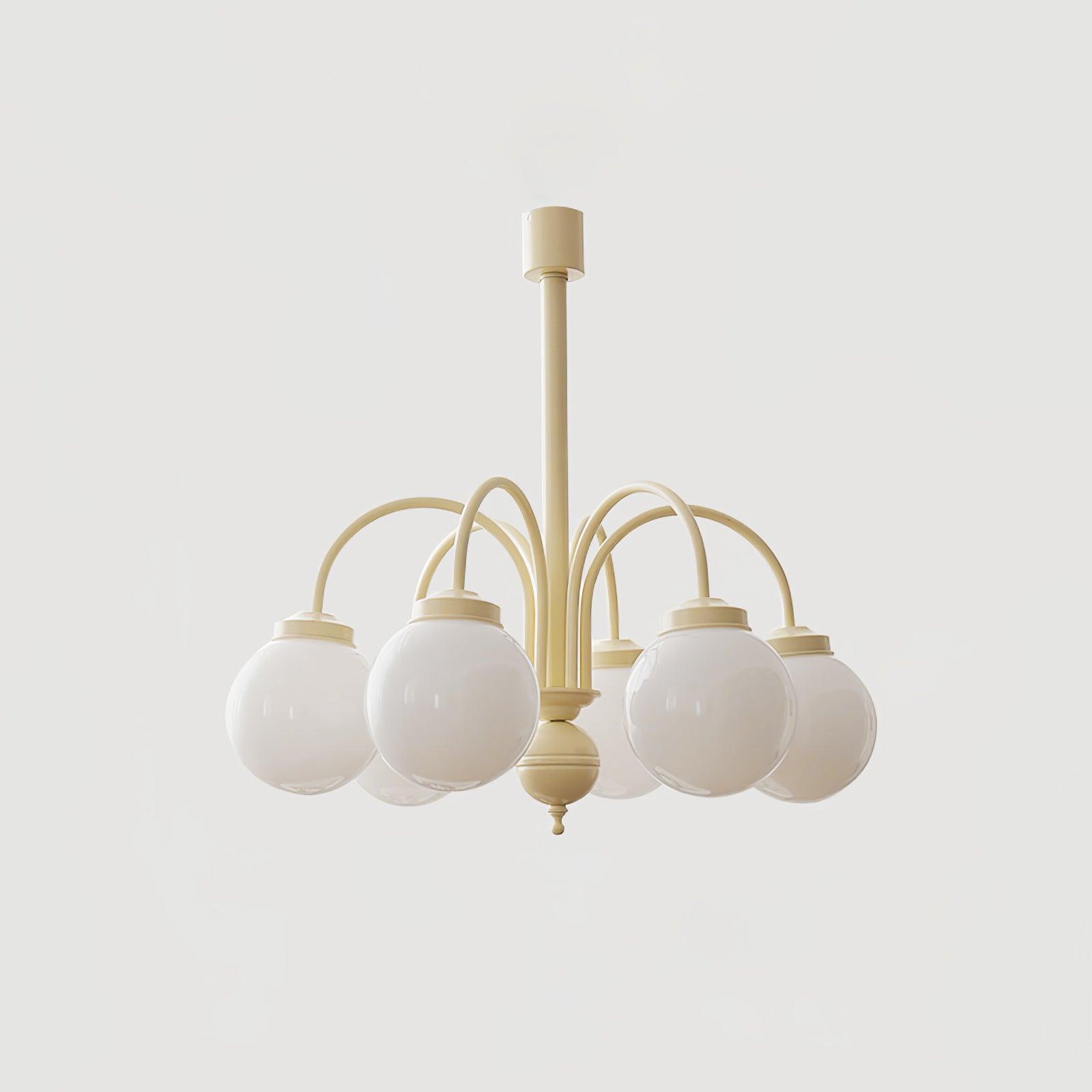 Lustra Chandelier Cream Glass Spheres-Neutral Decor