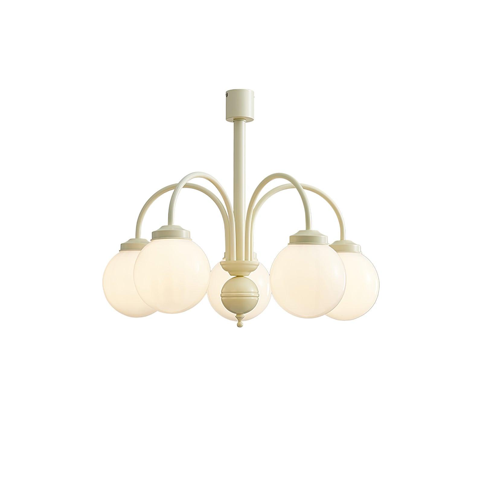 Lustra Chandelier Cream Glass Spheres-Neutral Decor