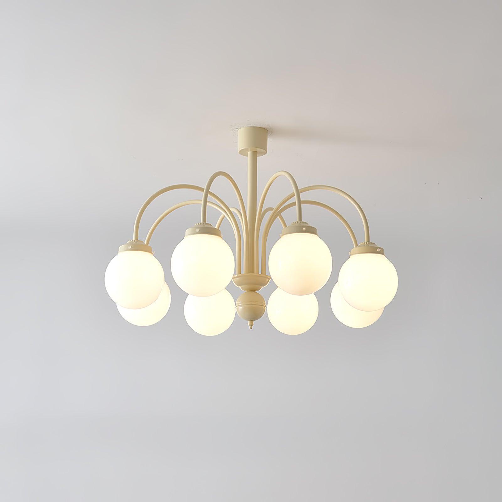 Lustra Chandelier Cream Glass Spheres-Neutral Decor