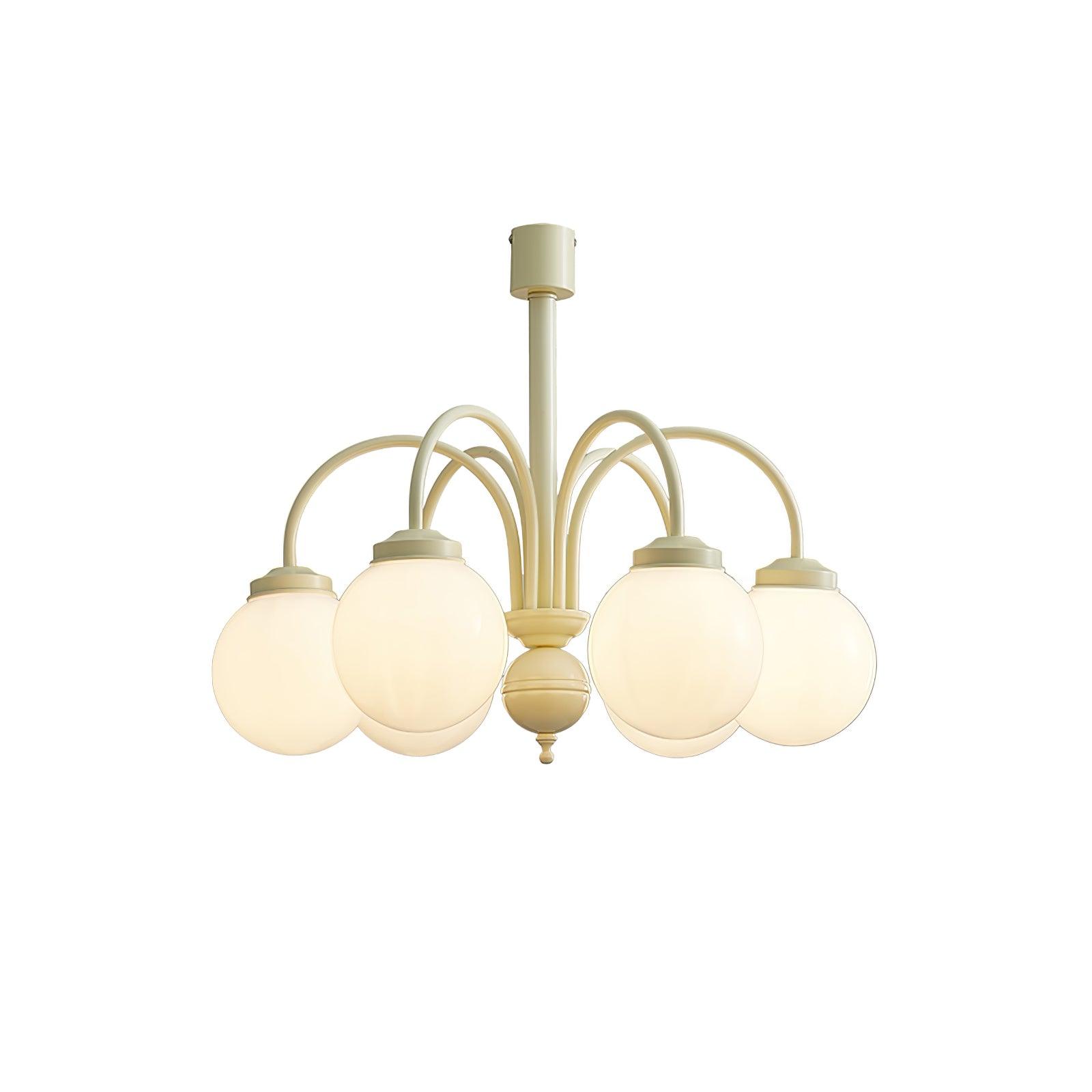 Lustra Chandelier Cream Glass Spheres-Neutral Decor