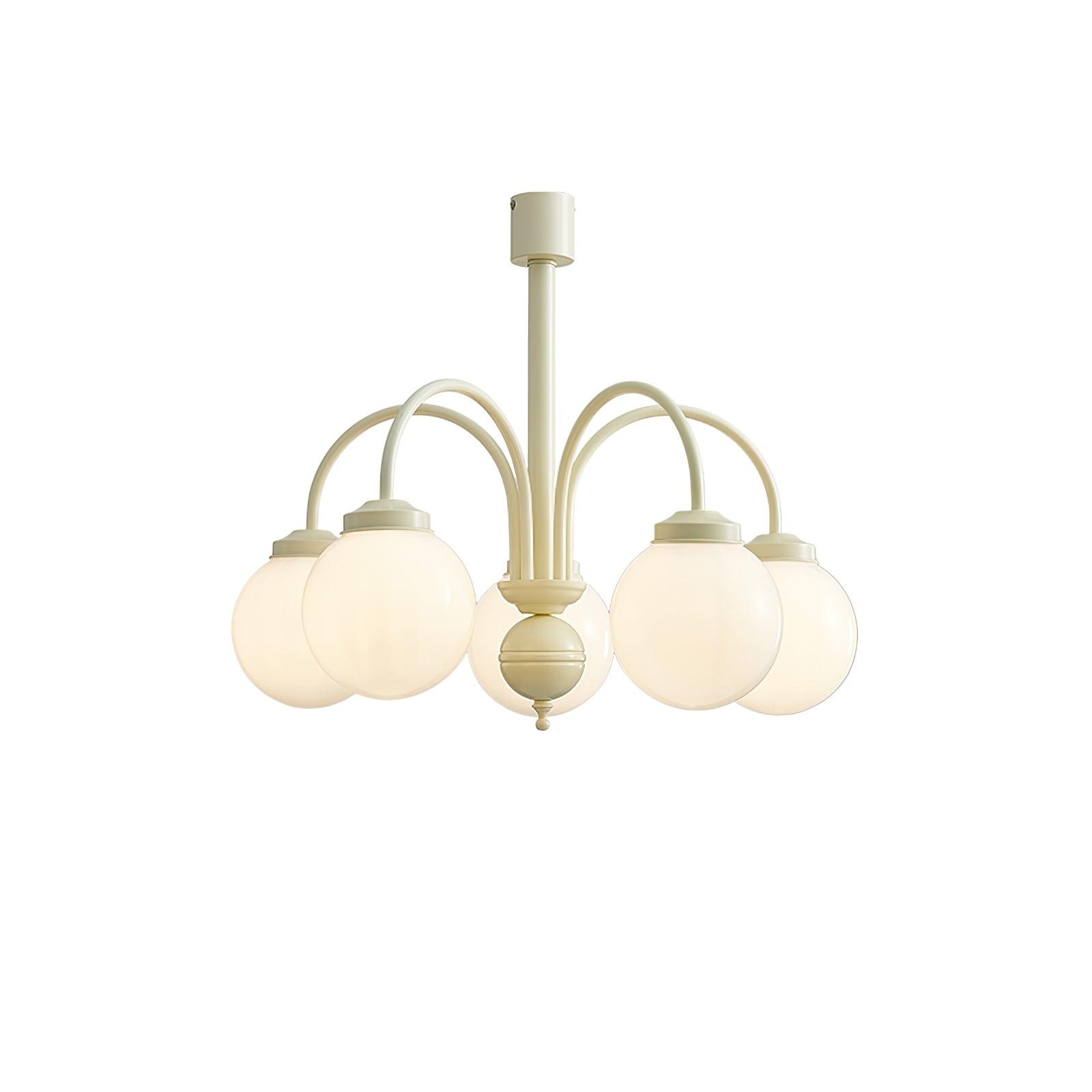 Lustra Chandelier Cream Glass Spheres-Neutral Decor