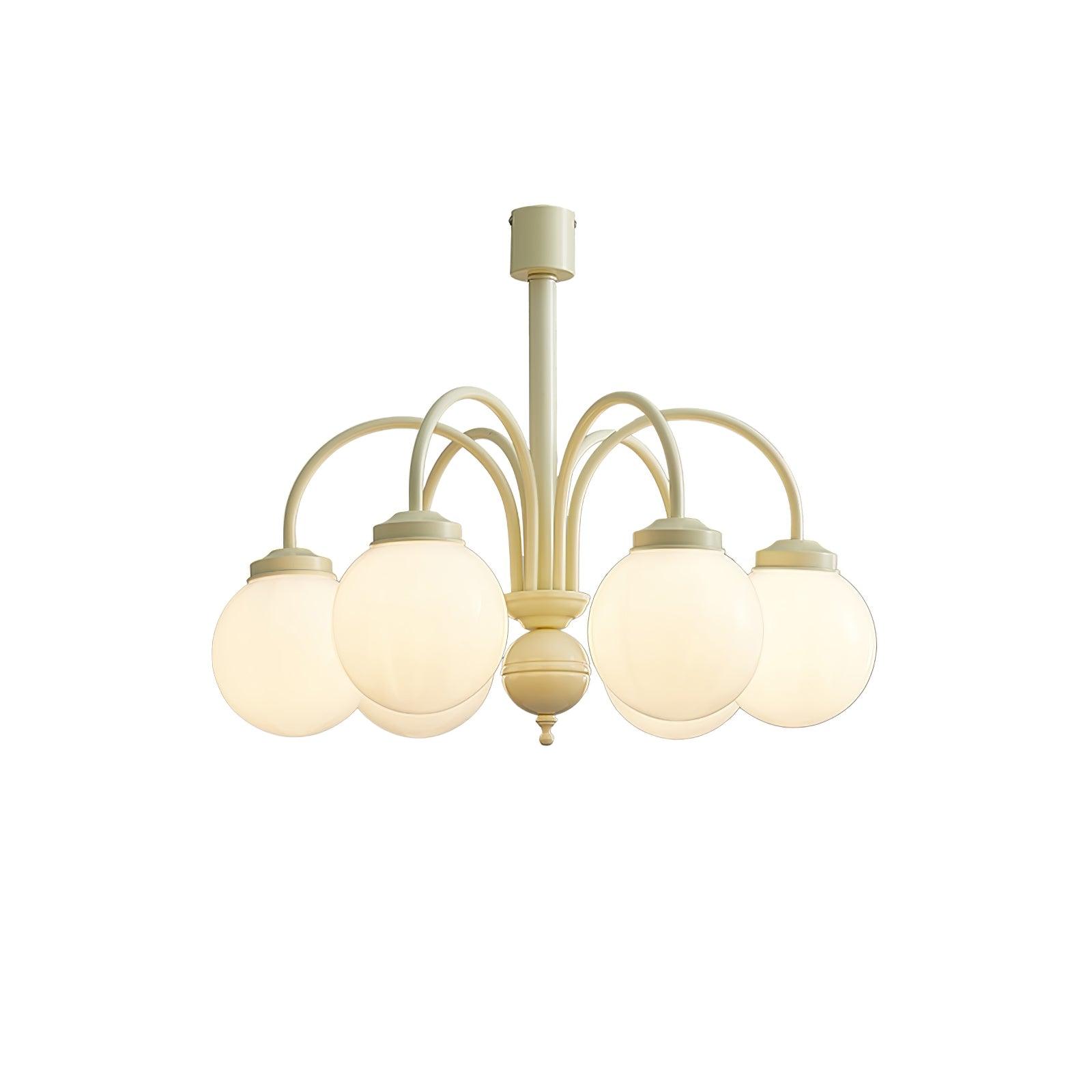 Lustra Chandelier Cream Glass Spheres-Neutral Decor