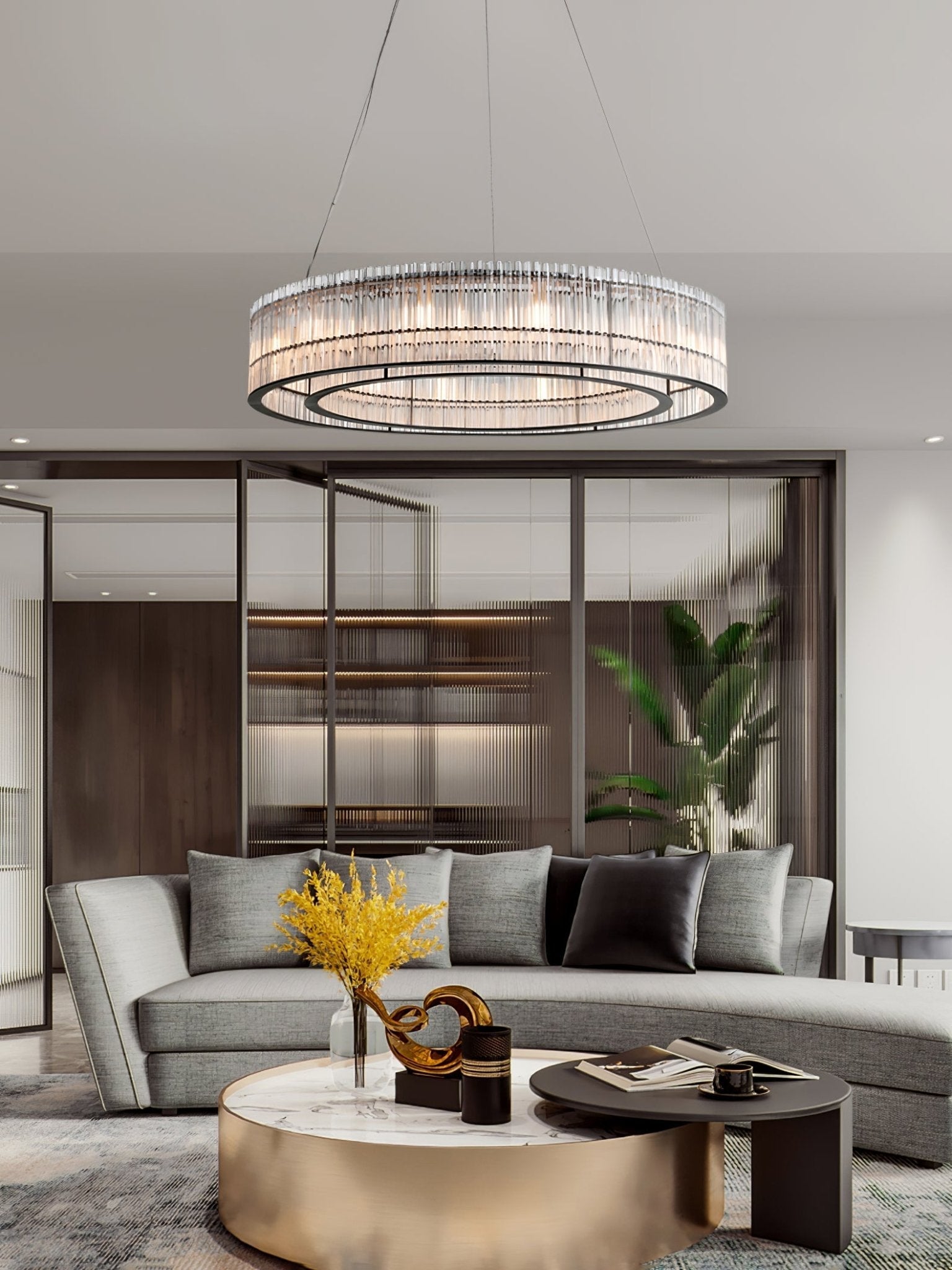 Acor Pendant Lamp Glass Tube Ring Modern Luxury-Neutral Decor