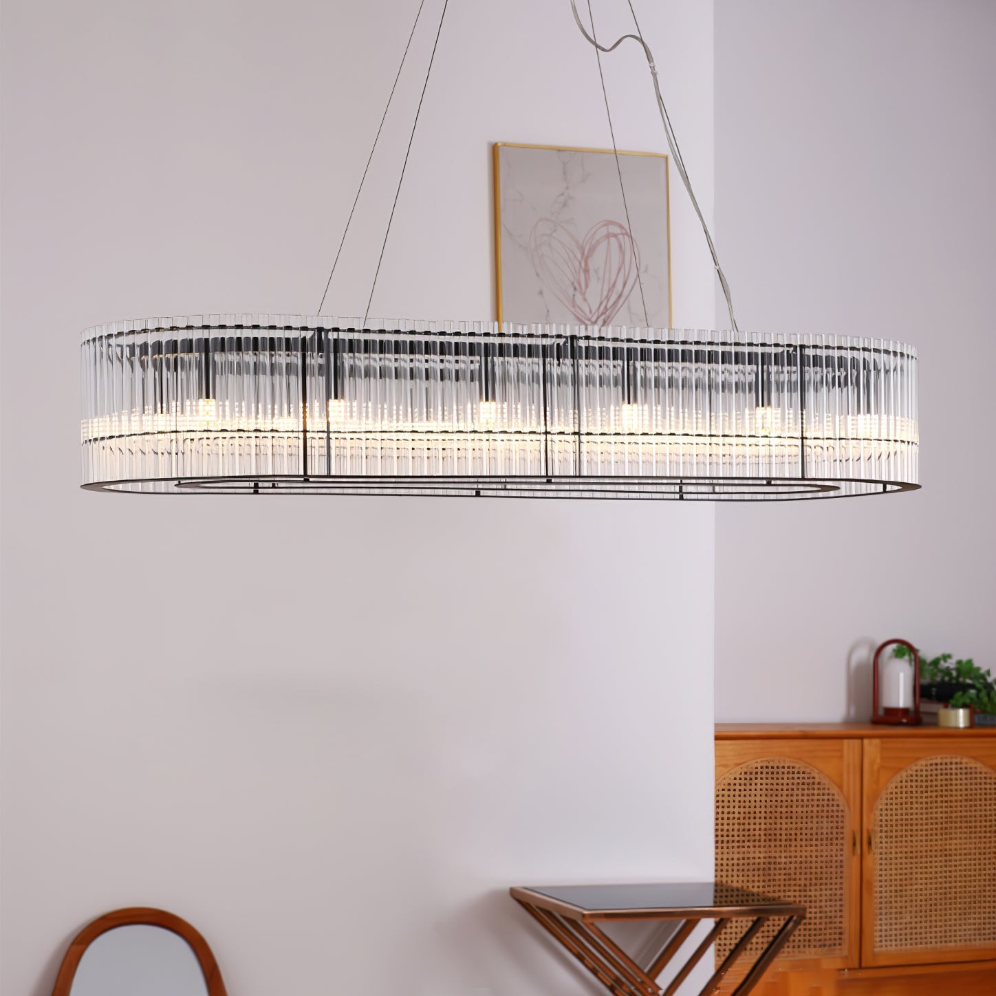 Acor Pendant Lamp Glass Tube Ring Modern Luxury-Neutral Decor