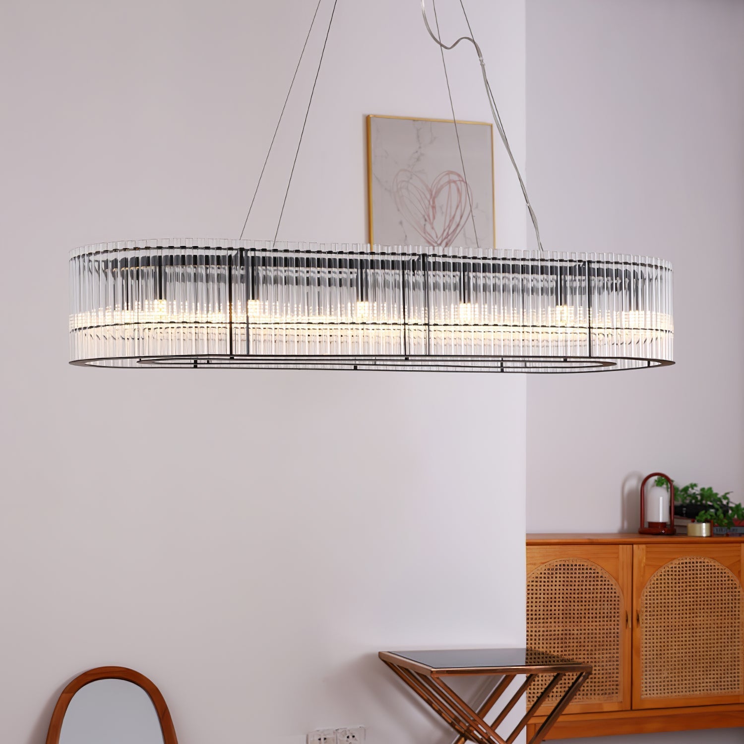 Acor Pendant Lamp Glass Tube Ring Modern Luxury-Neutral Decor