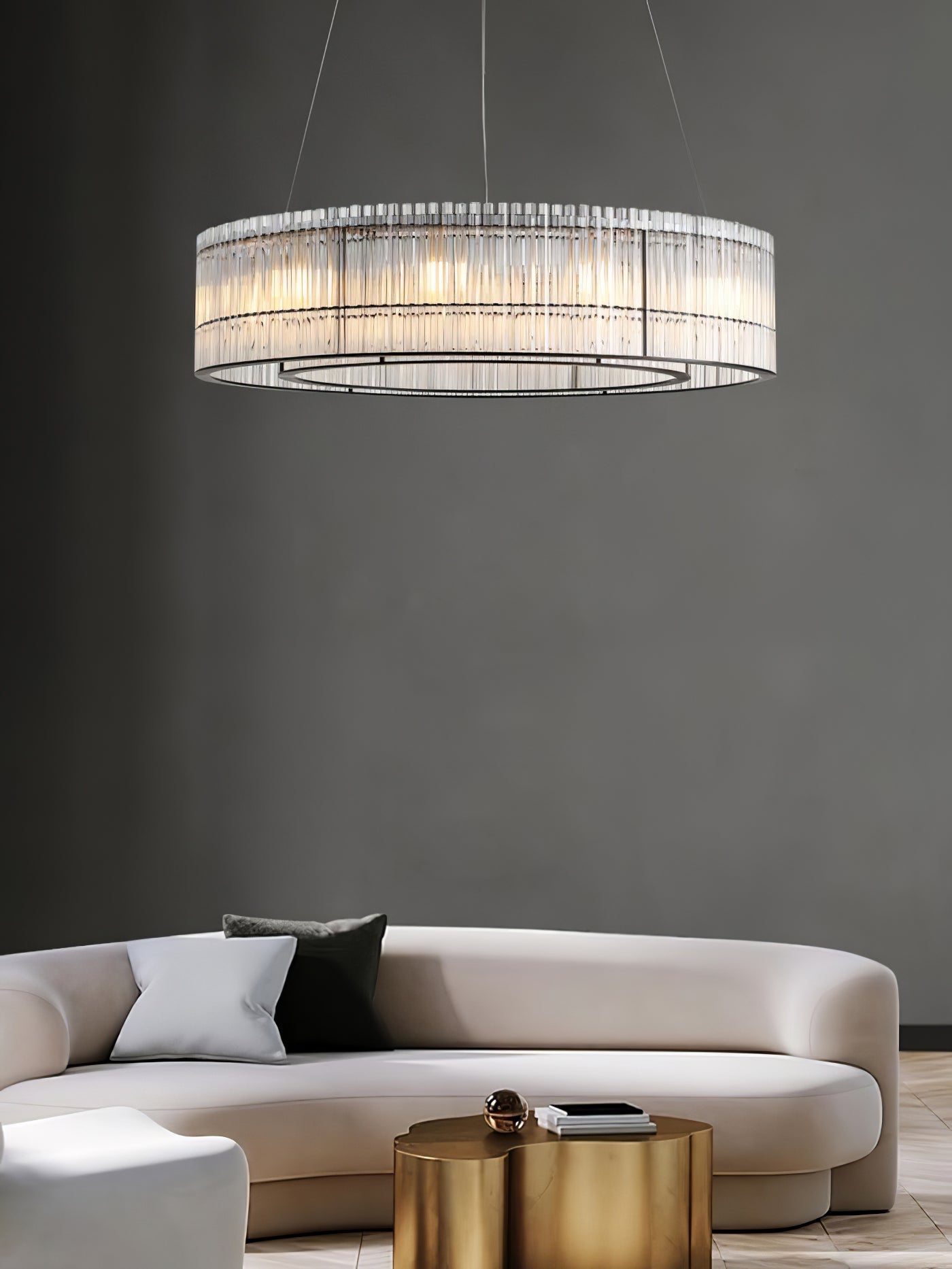 Acor Pendant Lamp Glass Tube Ring Modern Luxury-Neutral Decor