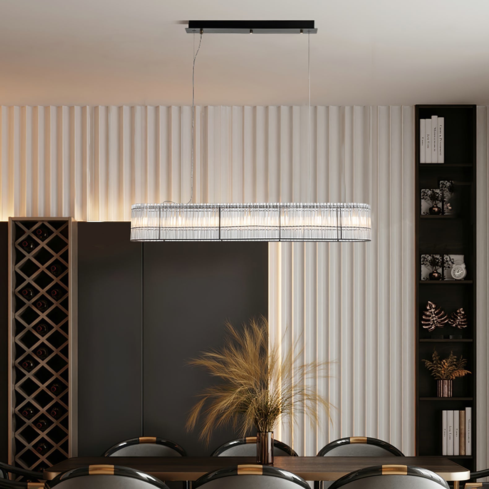 Acor Pendant Lamp Glass Tube Ring Modern Luxury-Neutral Decor