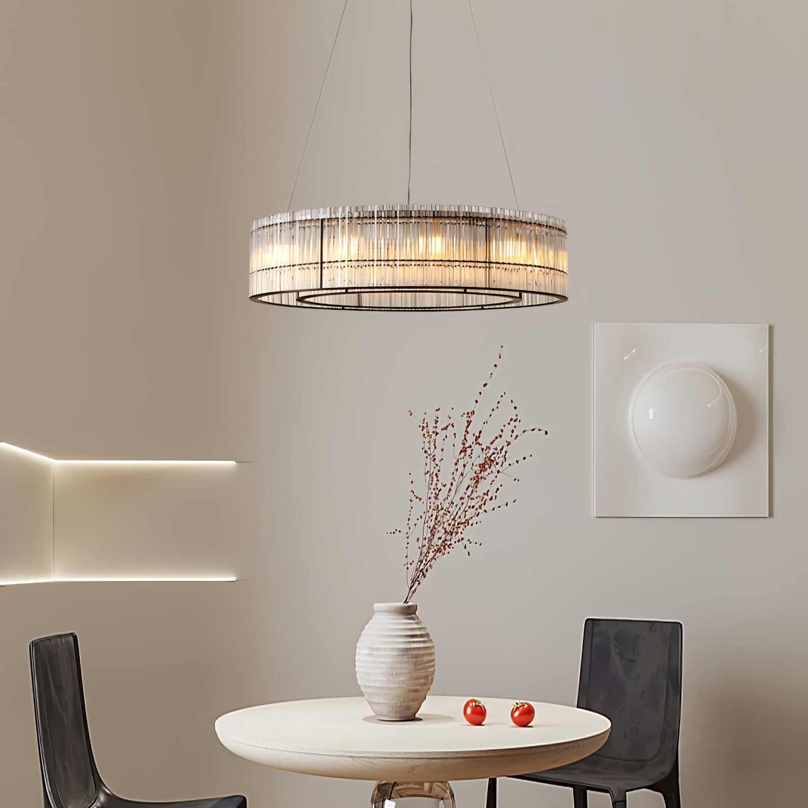 Acor Pendant Lamp Glass Tube Ring Modern Luxury-Neutral Decor