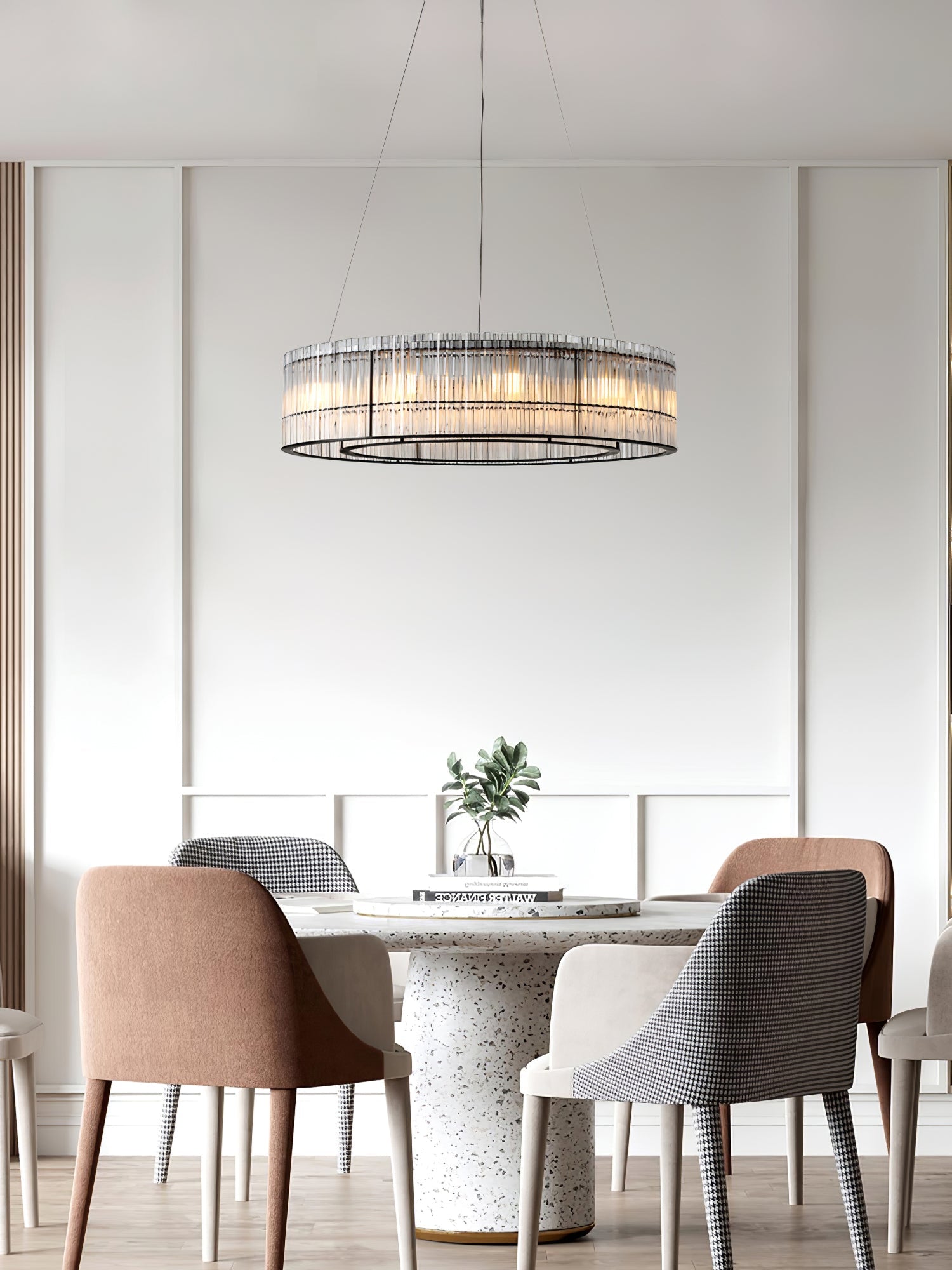 Acor Pendant Lamp Glass Tube Ring Modern Luxury-Neutral Decor