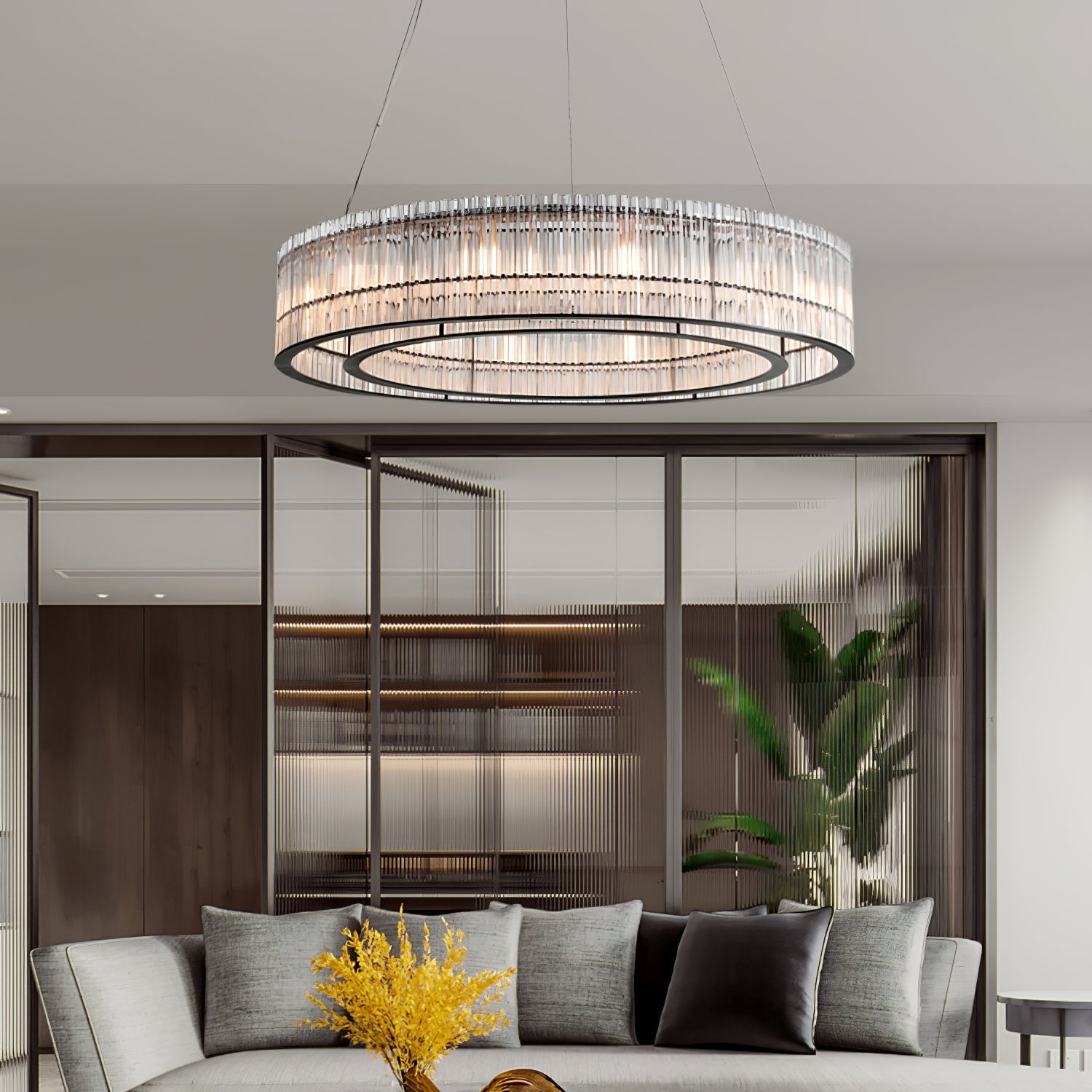 Acor Pendant Lamp Glass Tube Ring Modern Luxury-Neutral Decor
