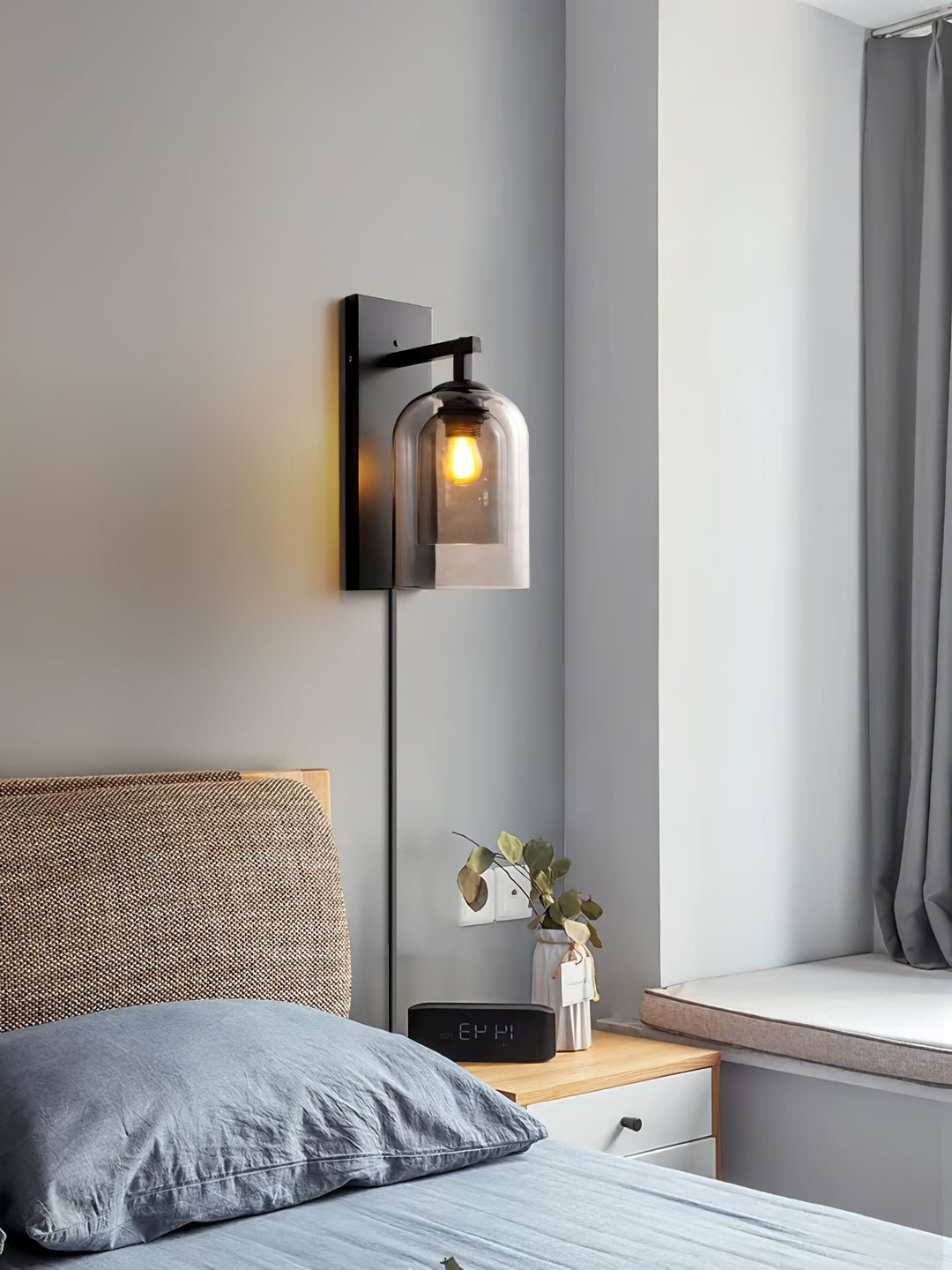 Divi Nordic Art Tubular Plug-in Glass Wall Lamp-Neutral Decor