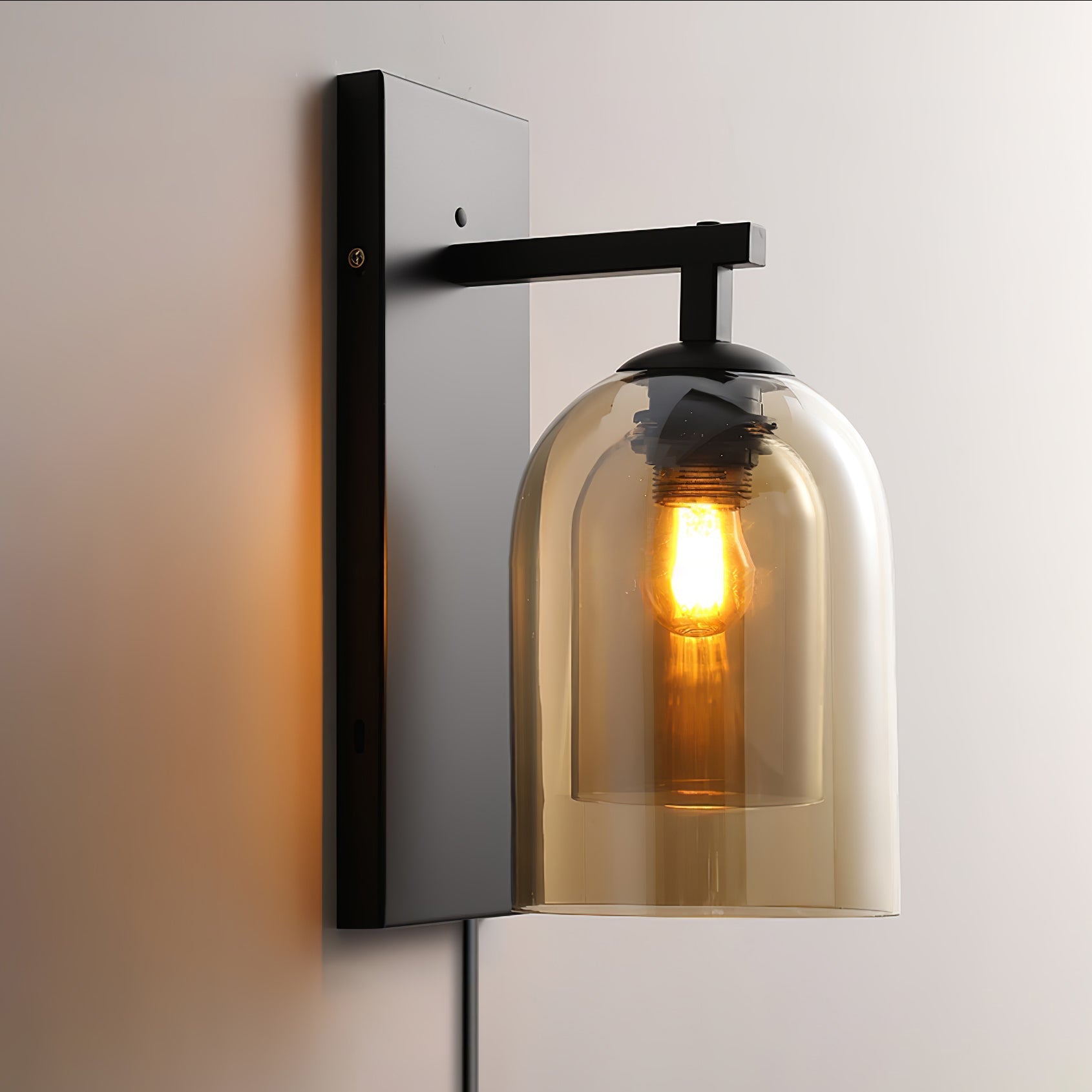 Divi Nordic Art Tubular Plug-in Glass Wall Lamp-Neutral Decor