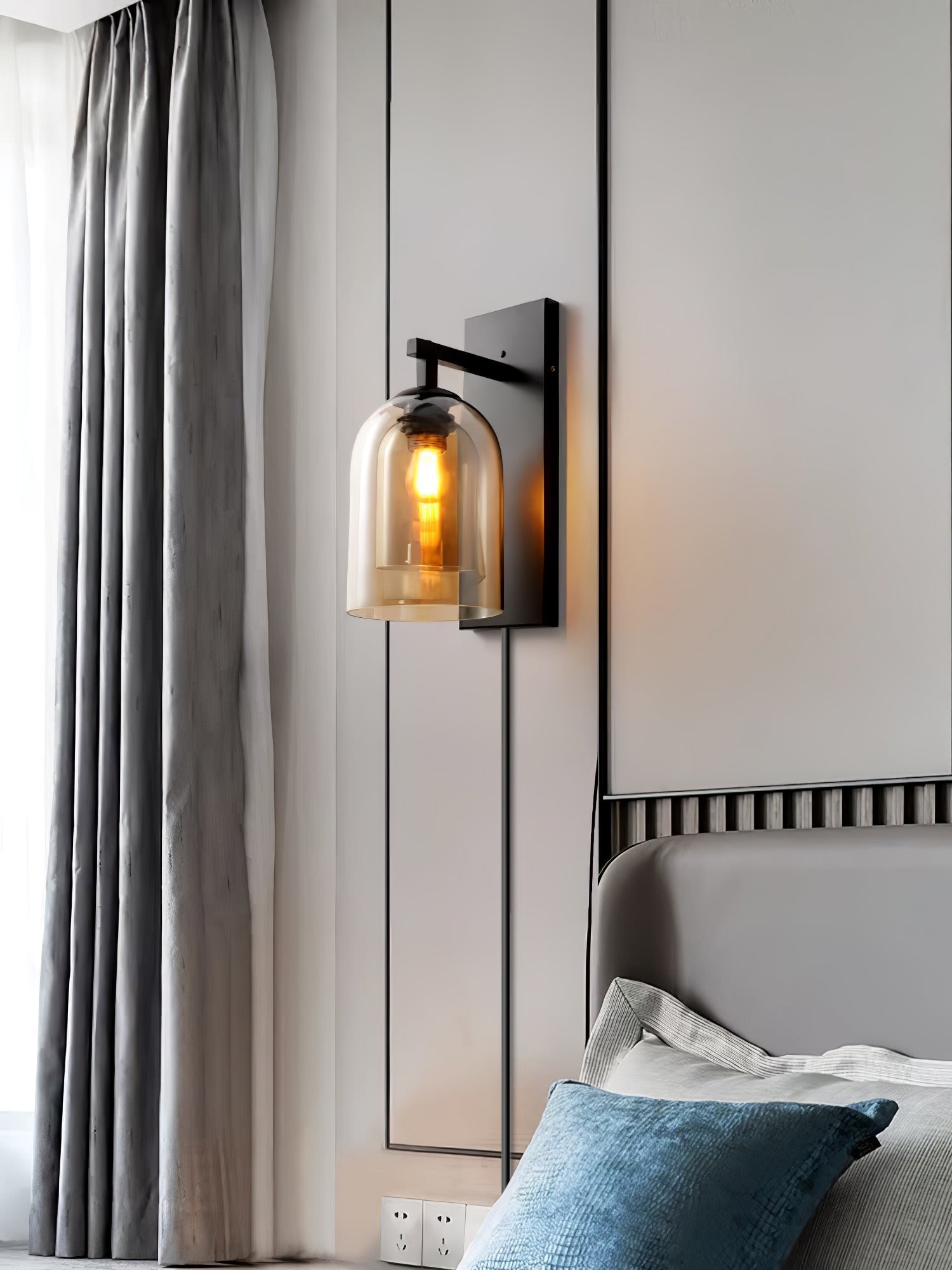 Divi Nordic Art Tubular Plug-in Glass Wall Lamp-Neutral Decor